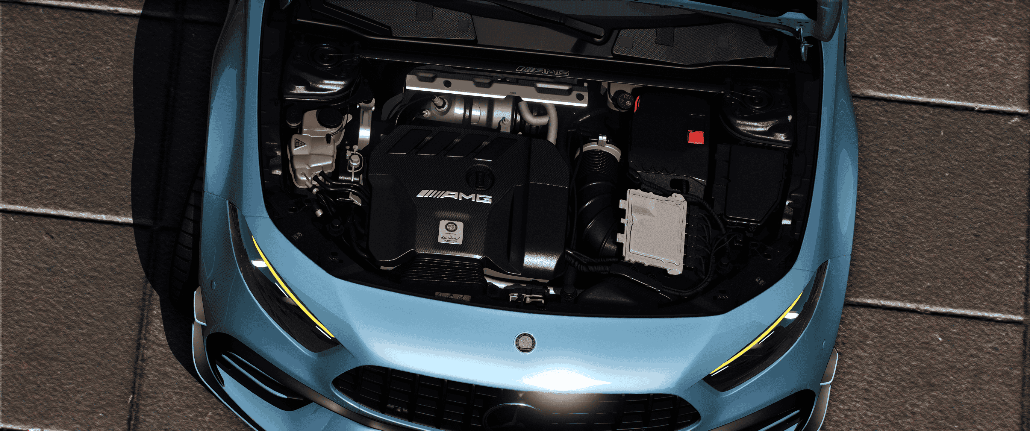 Mercedes-Benz A45 AMG 2024 HQ Interior + Engine + Boot + VehFuncs V