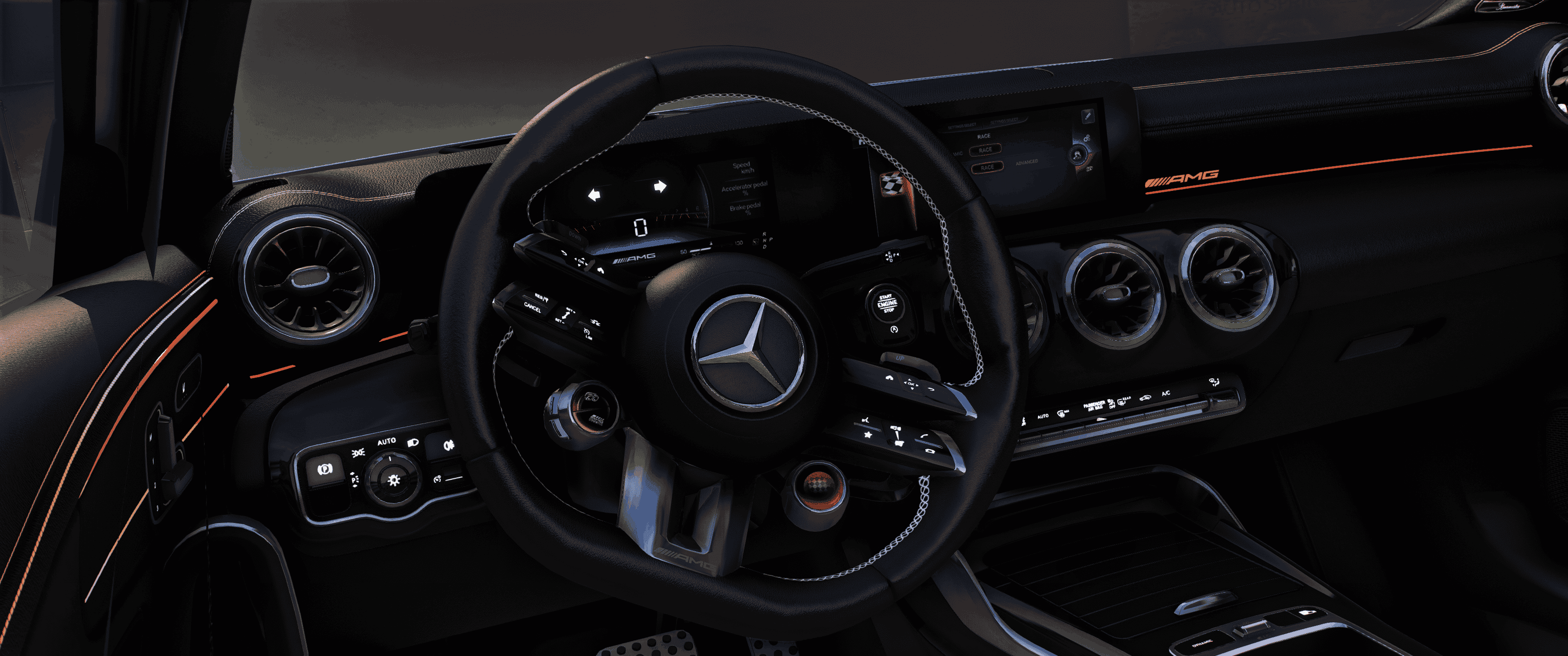 Mercedes-Benz A45 AMG 2024 HQ Interior + Engine + Boot + VehFuncs V