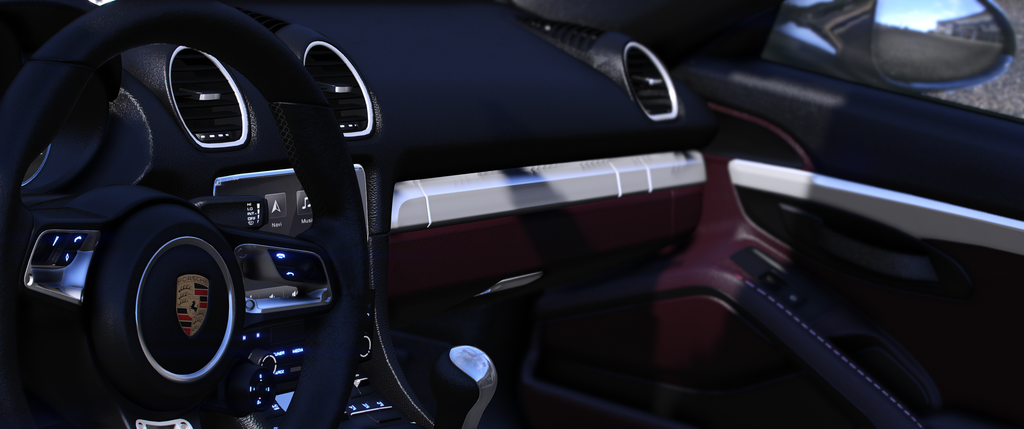 Porsche 718 Boxster HQ Interior + Boot + Engine For GTA 5