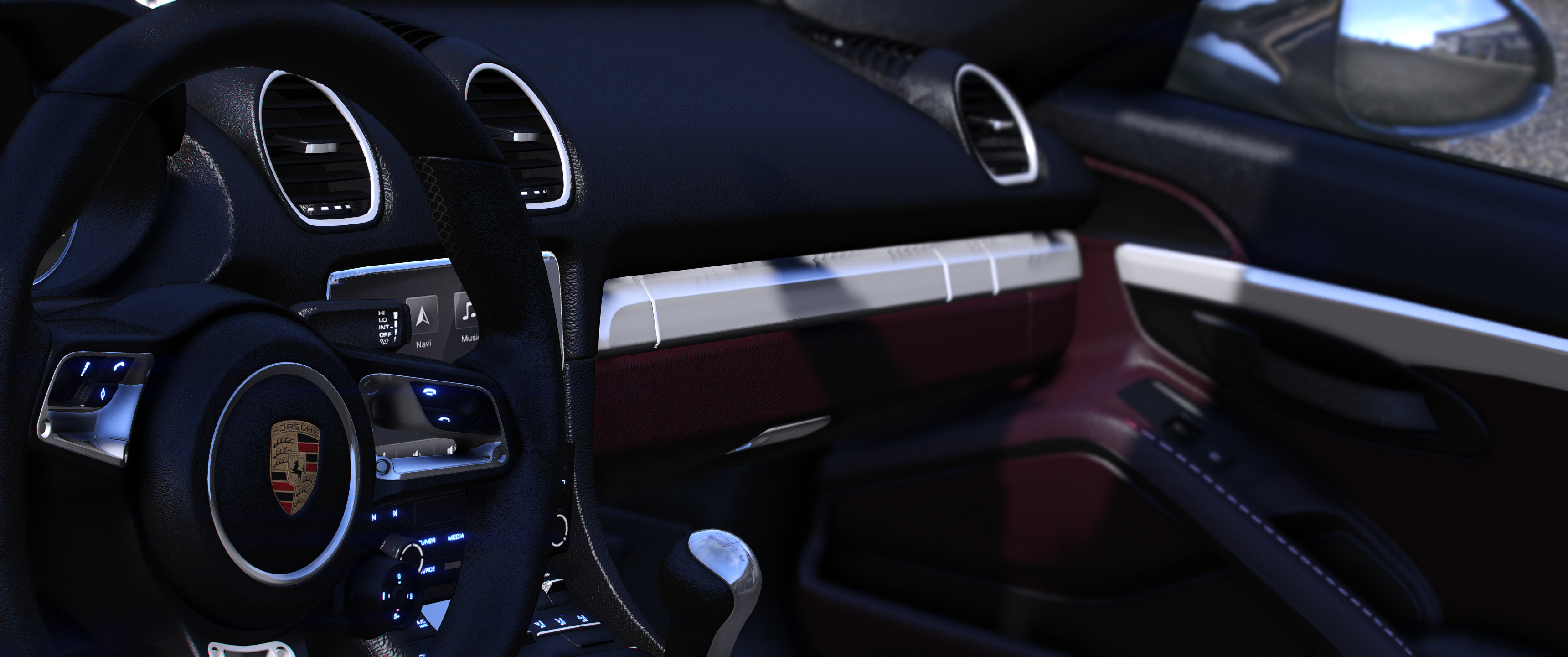 Porsche 718 Boxster HQ Interior + Boot + Engine For GTA 5