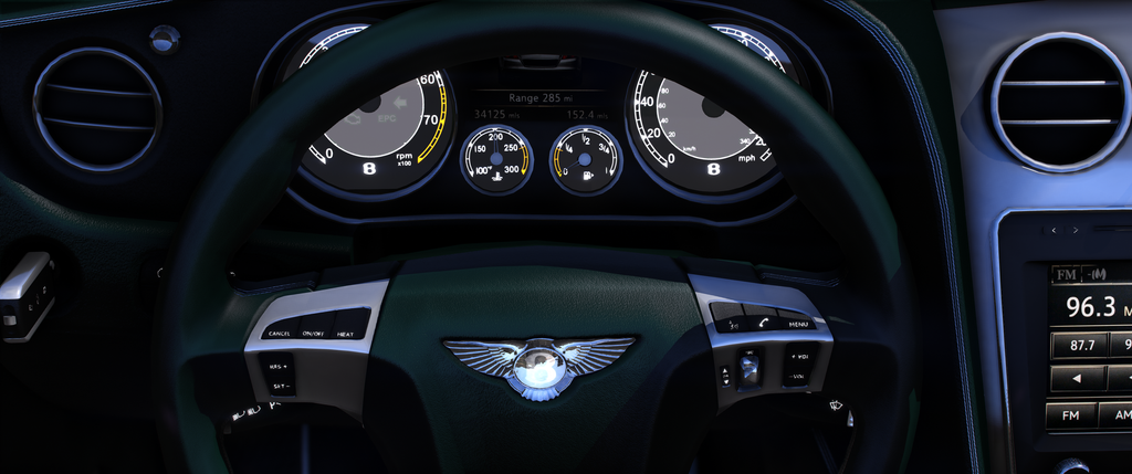 Bentley Continental GT 2013 HQ Engine+ Boot + Interior
