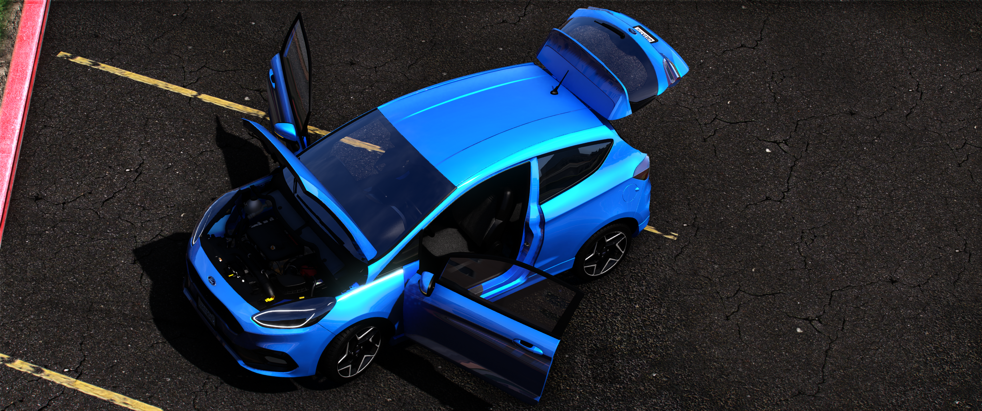 Ford Fiesta 2019 ST HQ Engine + Boot + Interior For GTA 5