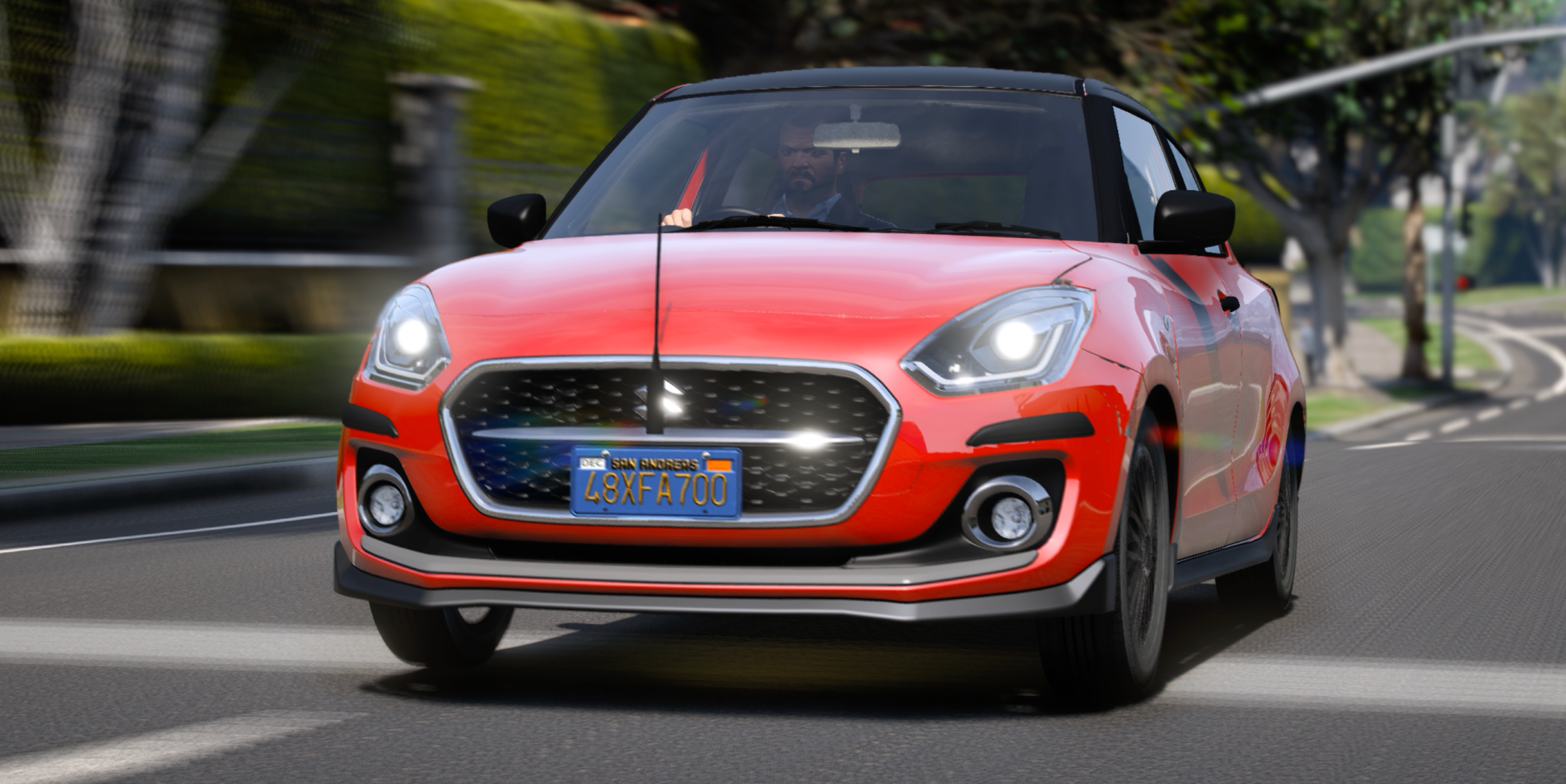 Suzuki Swift ZXI + Bodykits HQ Exterior + Interior For GTA 5